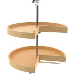 38% OFF 24 Inch Diameter Pie Cut Wood Classic Door Mount 2 Shelf Corner Lazy Susan Set, for 26 - 32 Inch Inner Cabinet Height - Natural