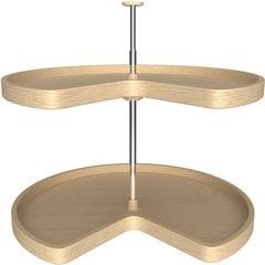 33% OFF 28 Inch Diameter Kidney Shape Banded Wood Lazy Daisy Corner Lazy Susan Set, for 26 - 31 Inch Inner Cabinet Height - Natural