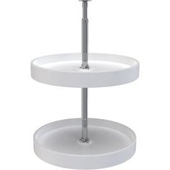 31% OFF 18 Inch Diameter Full Circle 2-Shelf Dependently Rotating Lazy Susan Set - White