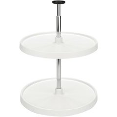 18 Inch Full Circle Value Line Two Shelf Polymer Lazy Susan - Almond 18 Inch Full Circle Value Line Two Shelf Polymer Lazy Susan - Almond