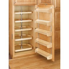 20 Inch D-Shape Pantry Lazy Susan Set of 5 Shelves Only - Natural Wood 20 Inch D-Shape Pantry Lazy Susan Set of 5 Shelves Only - Natural Wood
