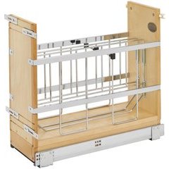8 Inch Tray Divider, Foil & Wrap Organizer Soft Close - Natural Wood 8 Inch Tray Divider, Foil & Wrap Organizer Soft Close - Natural Wood