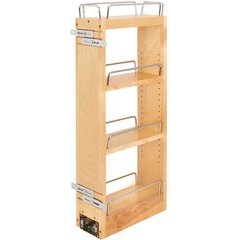 5 Inch Pull Out Wall Organizer with Soft Close - Natural Wood 5 Inch Pull Out Wall Organizer with Soft Close - Natural Wood