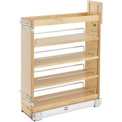 6 Inch Base Cabinet Organizer Soft Close - Natural Wood 6 Inch Base Cabinet Organizer Soft Close - Natural Wood