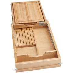 18 Inch Soft Close Knife and Cutting Board Drawer Kit - Natural Wood 18 Inch Soft Close Knife and Cutting Board Drawer Kit - Natural Wood