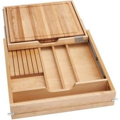 24 Inch Soft Close Knife and Cutting Board Drawer Kit - Natural Wood 24 Inch Soft Close Knife and Cutting Board Drawer Kit - Natural Wood