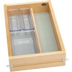 13.5 Inch Vanity Single Drawer with Soft Close Slides - Natural Wood 13.5 Inch Vanity Single Drawer with Soft Close Slides - Natural Wood