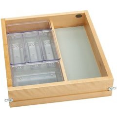 16.5 Inch Vanity Single Drawer with Soft Close Slides - Natural Wood 16.5 Inch Vanity Single Drawer with Soft Close Slides - Natural Wood