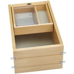 15 Inch Vanity Half-Tiered Drawer with Soft Close Slides - Natural Wood 15 Inch Vanity Half-Tiered Drawer with Soft Close Slides - Natural Wood