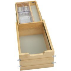 15 Inch Vanity Tiered Drawer with Soft Close Slides - Natural Wood 15 Inch Vanity Tiered Drawer with Soft Close Slides - Natural Wood