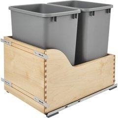 35 Quart Double Trash Pullout - Silver 35 Quart Double Trash Pullout - Silver