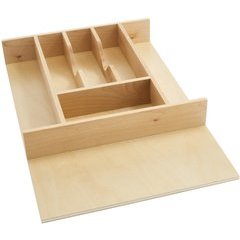 14.625 Inch Width Tall Cutlery Tray Insert - Natural Wood 14.625 Inch Width Tall Cutlery Tray Insert - Natural Wood