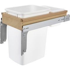 35 Quart Single Top Mount Waste Container for 1 - 5/8 Inch Face Frame - White 35 Quart Single Top Mount Waste Container for 1 - 5/8 Inch Face Frame - White