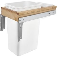 50 Quart Single Top Mount Waste Container for frameless Cabinet - White 50 Quart Single Top Mount Waste Container for frameless Cabinet - White