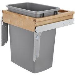 35 Quart Single Top Mount 15 Inch Width Waste Container - Silver 35 Quart Single Top Mount 15 Inch Width Waste Container - Silver