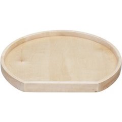 20 Inch D-Shape 4WLS Series Lazy Susan Shelf Only - Natural Wood 20 Inch D-Shape 4WLS Series Lazy Susan Shelf Only - Natural Wood