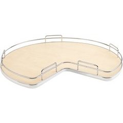 32 Inch Single Shelf Kidney Shape Solid Bottom Lazy Susan with Steel Bearing Corner - Maple 32 Inch Single Shelf Kidney Shape Solid Bottom Lazy Susan with Steel Bearing Corner - Maple