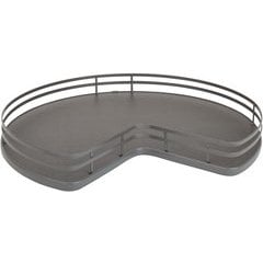 32 Inch Single Shelf Kidney Shape Solid Bottom Lazy Susan with Steel Bearing Corner - Orion Gray 32 Inch Single Shelf Kidney Shape Solid Bottom Lazy Susan with Steel Bearing Corner - Orion Gray