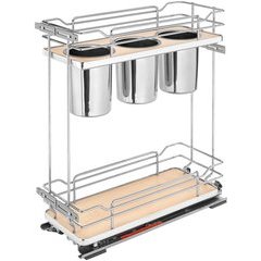8.75 Inch Two-Tier Utility Organizer with Blum Soft Close - Maple 8.75 Inch Two-Tier Utility Organizer with Blum Soft Close - Maple
