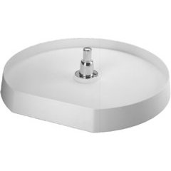 20 Inch D-Shape Polymer Lazy Susan Shelf Only - White 20 Inch D-Shape Polymer Lazy Susan Shelf Only - White