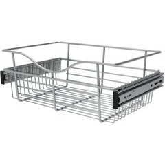 18 x 12 x 7 Inch Closet Pullout Basket - Chrome 18 x 12 x 7 Inch Closet Pullout Basket - Chrome