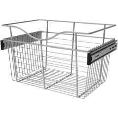 18 x 12 x 11 Inch Closet Pullout Basket - Chrome 18 x 12 x 11 Inch Closet Pullout Basket - Chrome