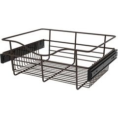 18 x 14 x 7 Inch Closet Pullout Basket - Oil Rubbed Bronze 18 x 14 x 7 Inch Closet Pullout Basket - Oil Rubbed Bronze