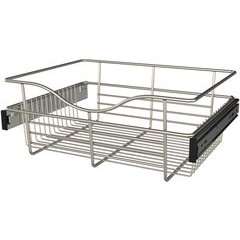 18 x 14 x 7 Inch Closet Pullout Basket - Satin Nickel 18 x 14 x 7 Inch Closet Pullout Basket - Satin Nickel
