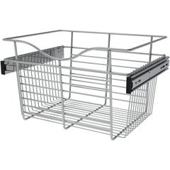 18 x 14 x 11 Inch Closet Pullout Basket - Chrome 18 x 14 x 11 Inch Closet Pullout Basket - Chrome