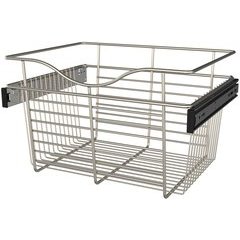 18 x 14 x 11 Inch Closet Pullout Basket - Satin Nickel 18 x 14 x 11 Inch Closet Pullout Basket - Satin Nickel