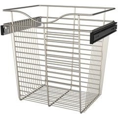 18 x 14 x 18 Inch Closet Pullout Basket - Satin Nickel 18 x 14 x 18 Inch Closet Pullout Basket - Satin Nickel