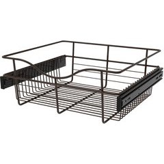 18 x 16 x 7 Inch Closet Pullout Basket - Oil Rubbed Bronze 18 x 16 x 7 Inch Closet Pullout Basket - Oil Rubbed Bronze