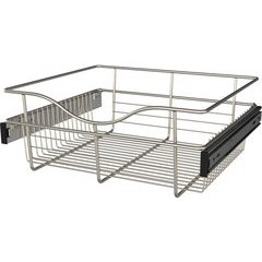18 x 16 x 7 Inch Closet Pullout Basket - Satin Nickel 18 x 16 x 7 Inch Closet Pullout Basket - Satin Nickel