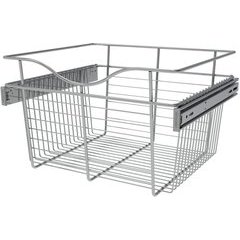 18 x 16 x 11 Inch Closet Pullout Basket - Chrome 18 x 16 x 11 Inch Closet Pullout Basket - Chrome