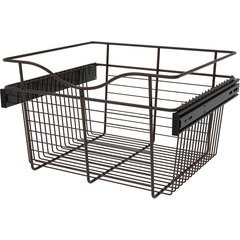 18 x 16 x 11 Inch Closet Pullout Basket - Oil Rubbed Bronze 18 x 16 x 11 Inch Closet Pullout Basket - Oil Rubbed Bronze
