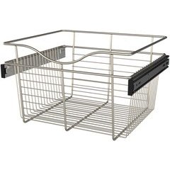 18 x 16 x 11 Inch Closet Pullout Basket - Satin Nickel 18 x 16 x 11 Inch Closet Pullout Basket - Satin Nickel