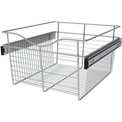 18 x 20 x 11 Inch Closet Pullout Basket - Chrome 18 x 20 x 11 Inch Closet Pullout Basket - Chrome