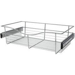 24 x 14 x 7 Inch Closet Pullout Basket - Chrome 24 x 14 x 7 Inch Closet Pullout Basket - Chrome