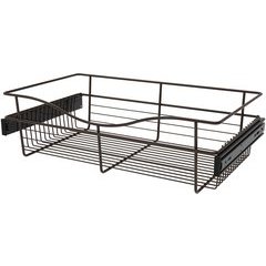 24 x 14 x 7 Inch Closet Pullout Basket - Oil Rubbed Bronze 24 x 14 x 7 Inch Closet Pullout Basket - Oil Rubbed Bronze