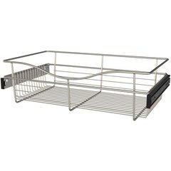 24 x 14 x 7 Inch Closet Pullout Basket - Satin Nickel 24 x 14 x 7 Inch Closet Pullout Basket - Satin Nickel