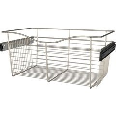 24 x 14 x 11 Inch Closet Pullout Basket - Satin Nickel 24 x 14 x 11 Inch Closet Pullout Basket - Satin Nickel