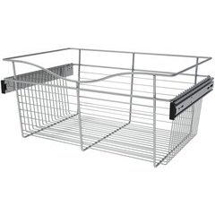 24 x 16 x 11 Inch Closet Pullout Basket - Chrome 24 x 16 x 11 Inch Closet Pullout Basket - Chrome