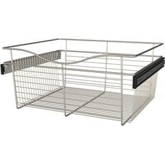 24 x 20 x 11 Inch Closet Pullout Basket - Satin Nickel 24 x 20 x 11 Inch Closet Pullout Basket - Satin Nickel