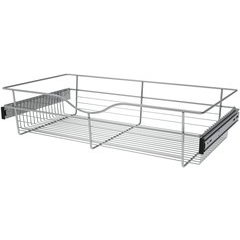 30 x 16 x 7 Inch Closet Pullout Basket - Chrome 30 x 16 x 7 Inch Closet Pullout Basket - Chrome