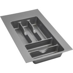 Small Silver Glossy Cutlery Organizer - Metallic Silver Small Silver Glossy Cutlery Organizer - Metallic Silver