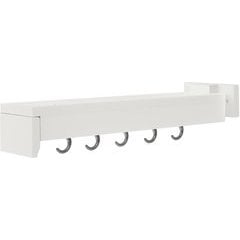 Outdoor Organizer withside mount slides and 5 Grey Hooks - White Outdoor Organizer withside mount slides and 5 Grey Hooks - White