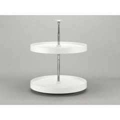 24 Inch Full Circle Lazy Daisy Two Shelf Polymer Lazy Susan - White 24 Inch Full Circle Lazy Daisy Two Shelf Polymer Lazy Susan - White