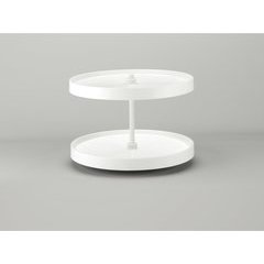 18 Inch Full Circle "Lazy Daisy" Bottom Mount Two Shelf Polymer Lazy Susan - White 18 Inch Full Circle "Lazy Daisy" Bottom Mount Two Shelf Polymer Lazy Susan - White