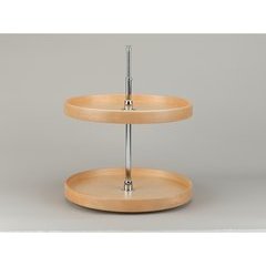 24 Inch 4NW Series Full Circle Two Shelf Lazy Susan - Natural Wood 24 Inch 4NW Series Full Circle Two Shelf Lazy Susan - Natural Wood