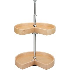 18 Inch 4NW Series Kidney Two Shelf Lazy Susan - Natural Wood 18 Inch 4NW Series Kidney Two Shelf Lazy Susan - Natural Wood